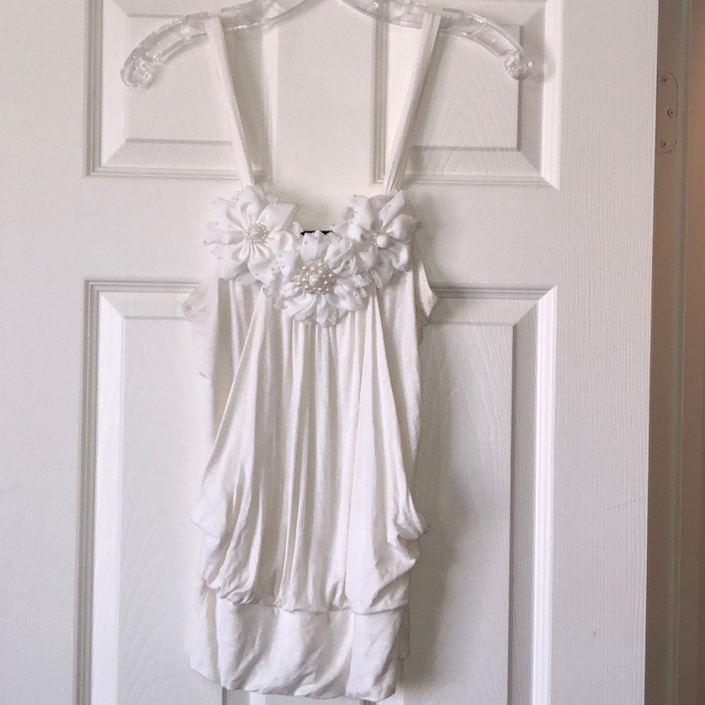 White top with flowers by Nikki Danielle Paris